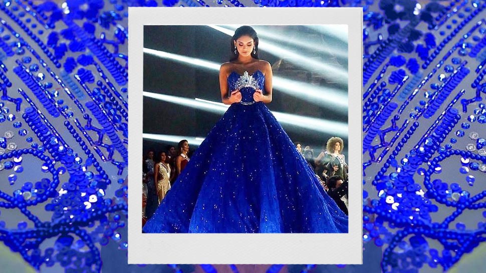 Pia wurtzbach hotsell royal blue gown