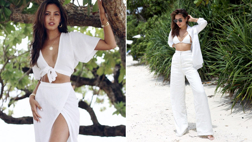 10 All-white Beach Ootds We're Stealing From Maggie Wilson This Summer