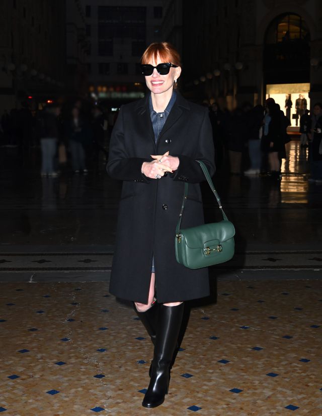 Jessica Chastain debuts the new Gucci Soft Horsebit 