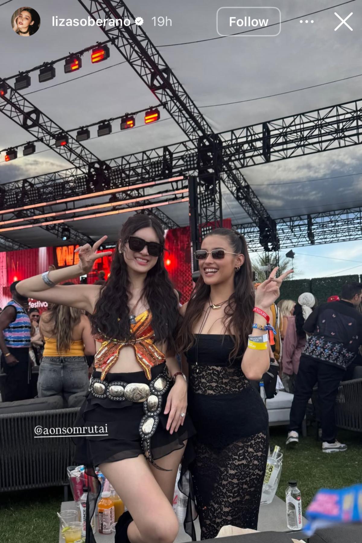 Aon Somrutai and Liza Soberano at Coachella 2025