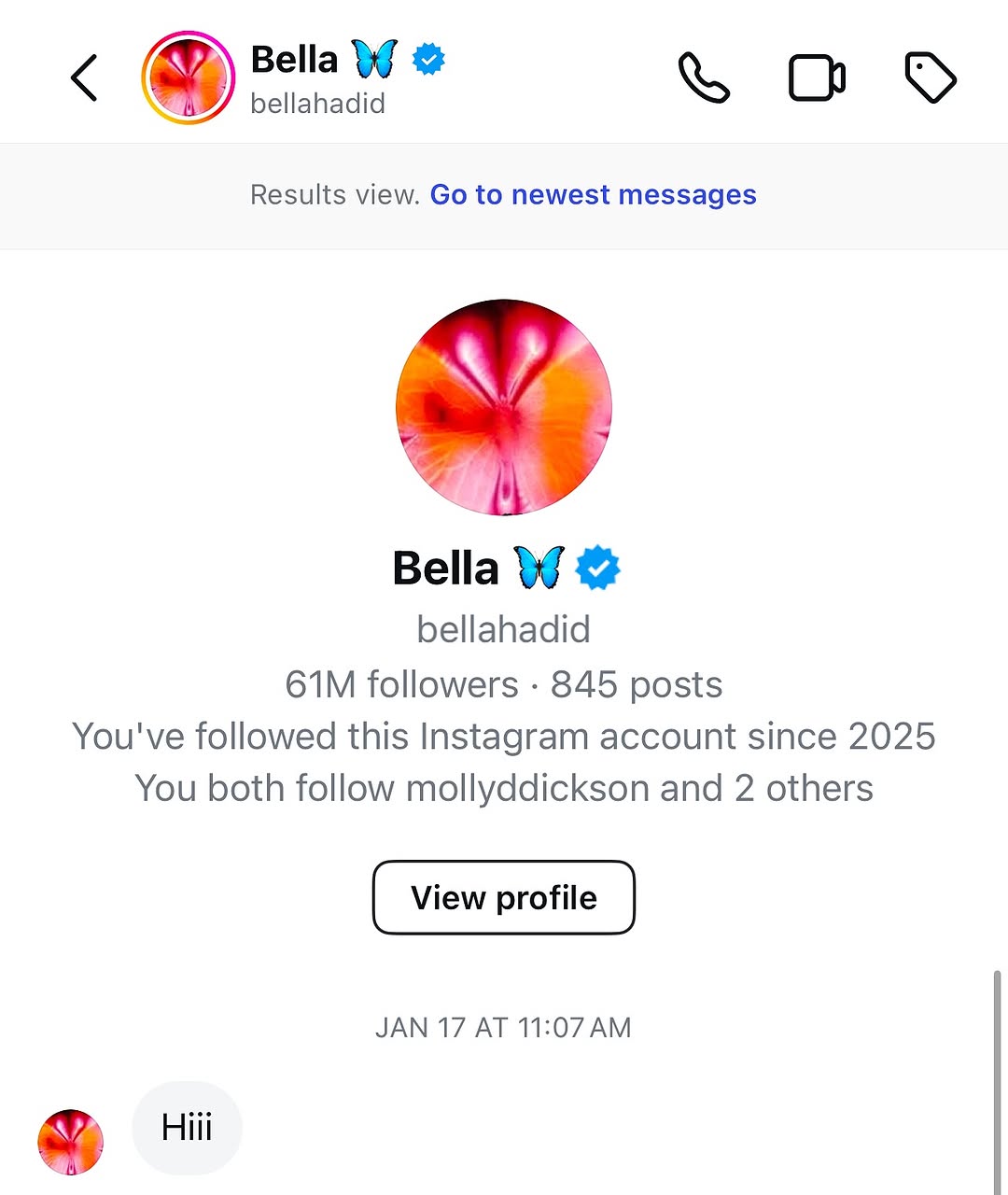 Bella Hadid's message to Shop Florice