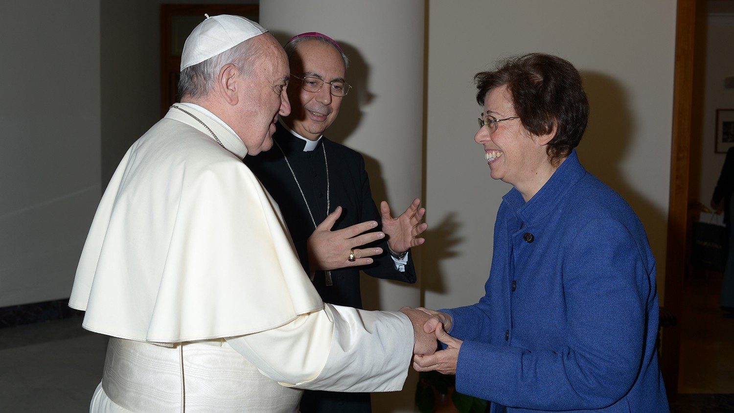 Pope Francis meeting Francesca Di Giovanni.