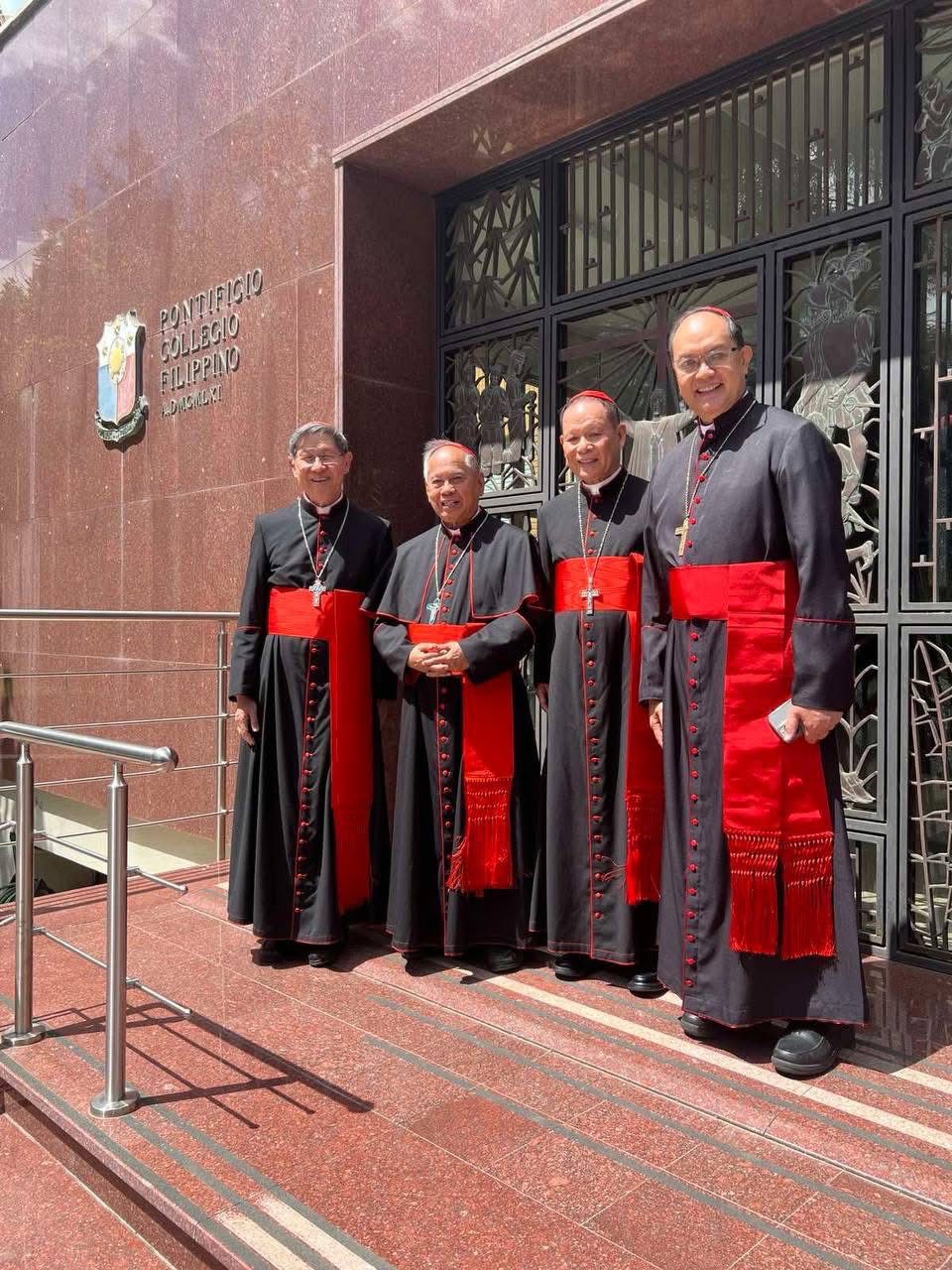 Filipino cardinals Luis Antonio Tagle, Orlando Quevedo, Jose Advincula, and Pablo Virgilio David