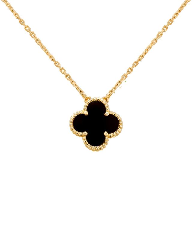 The Vintage Alhambra Pendant Necklace with black onyx