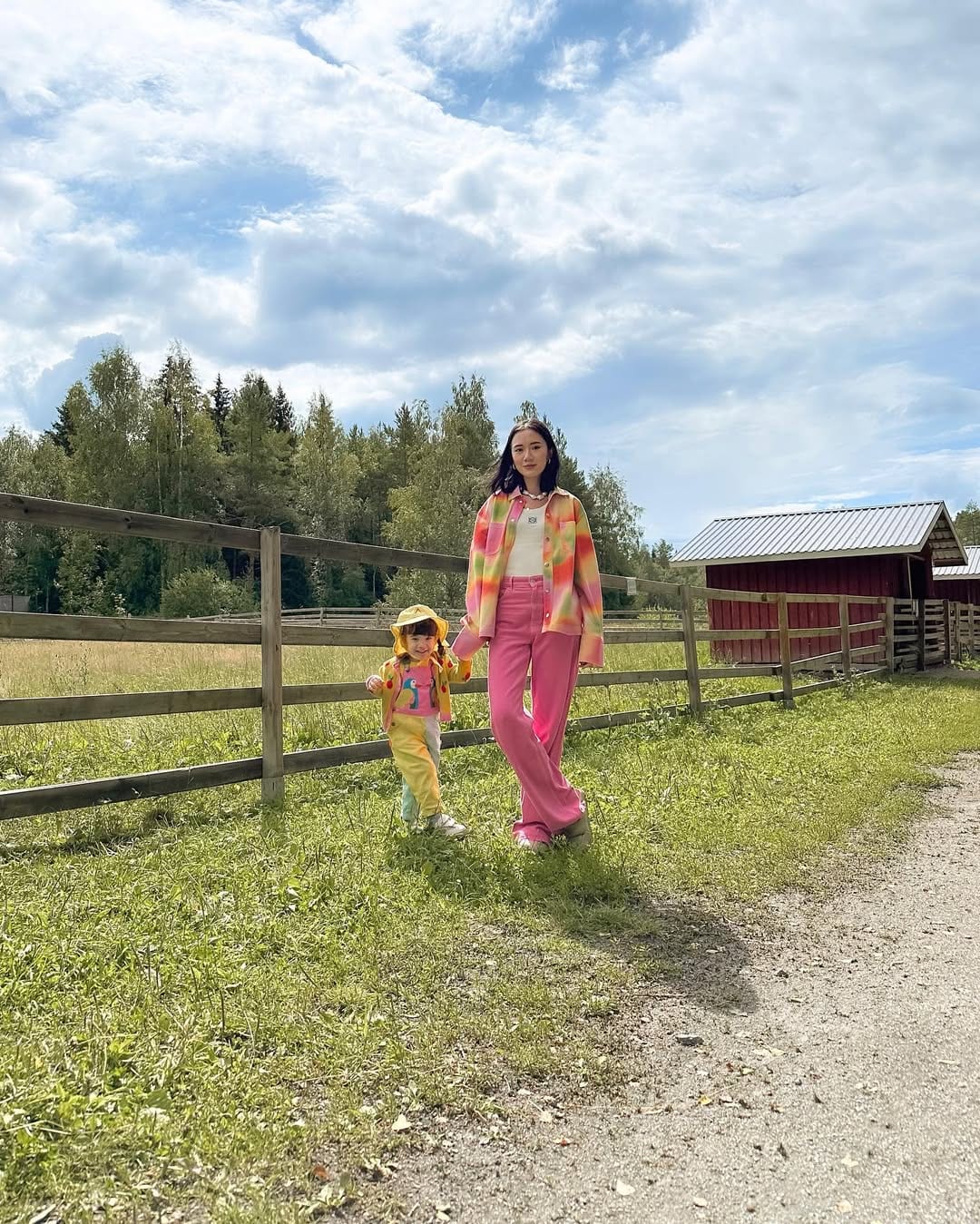 Camille and Sienna wearing coordinate in a vibrant color palette