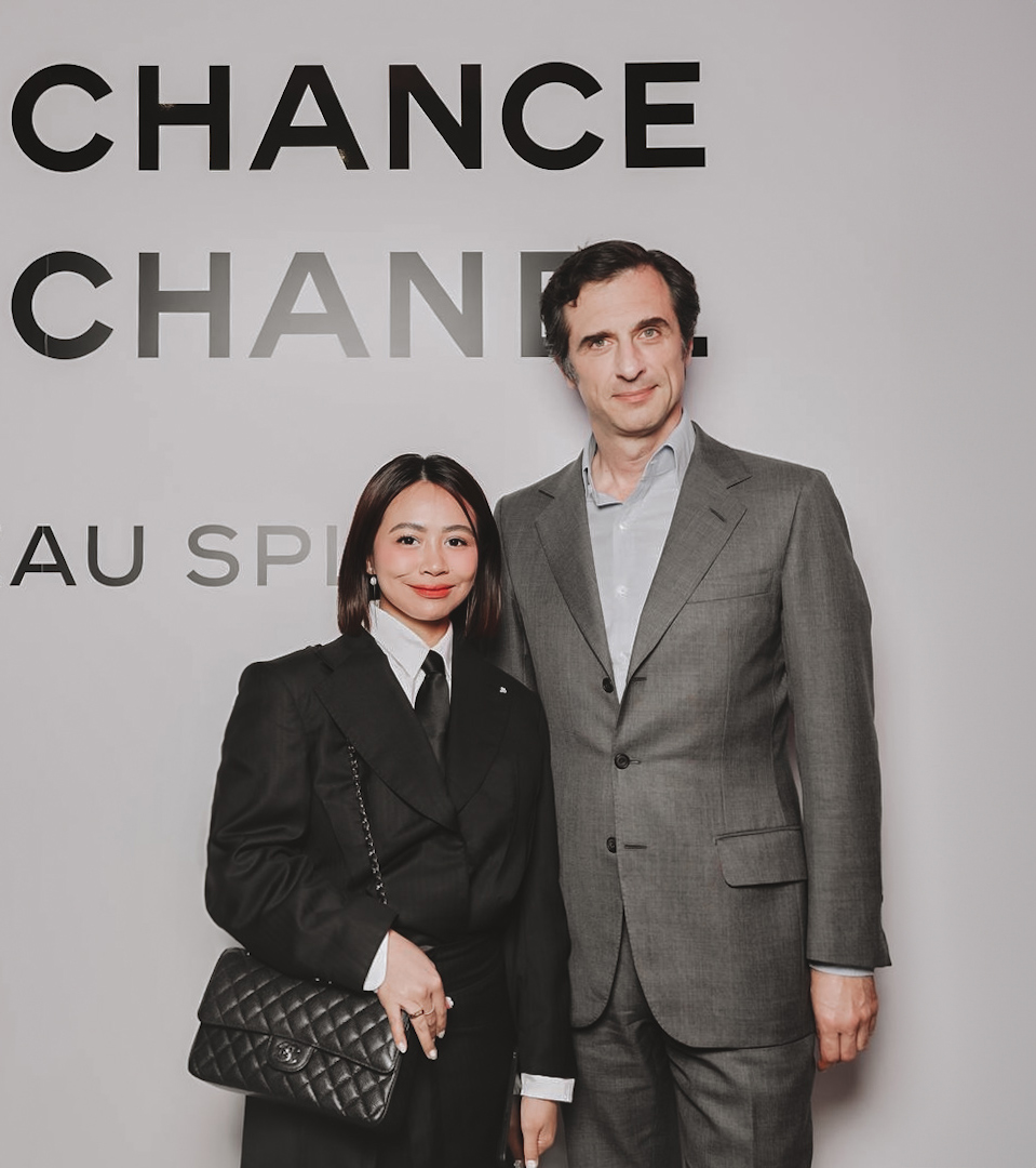 Preview Editor-in-Chief Marj Ramos-Clemente with Chanel's master perfumer Olivier Polge, the nose behind the new Chance Eau Splendide fragrance