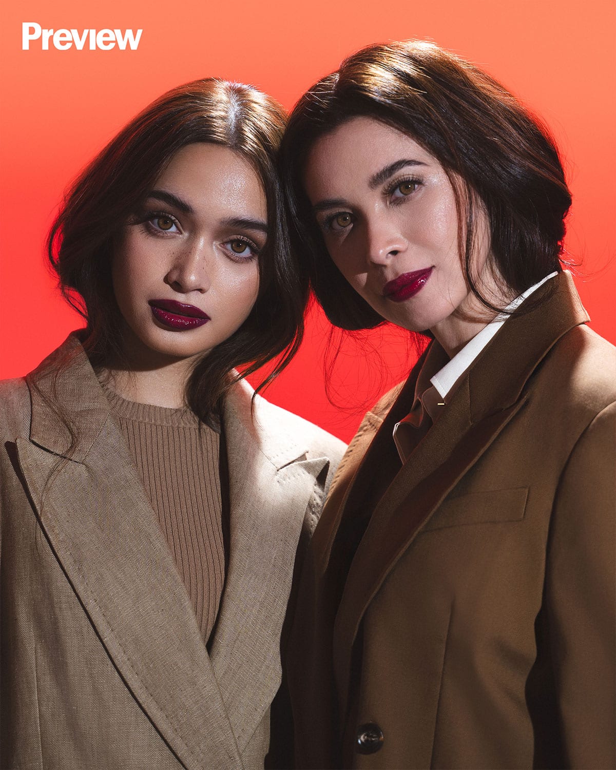 Sunshine and Angelina Cruz wear Max Mara.