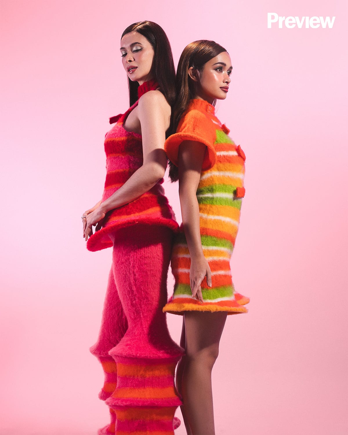 Sunshine and Angelina Cruz wear Andre Plaus