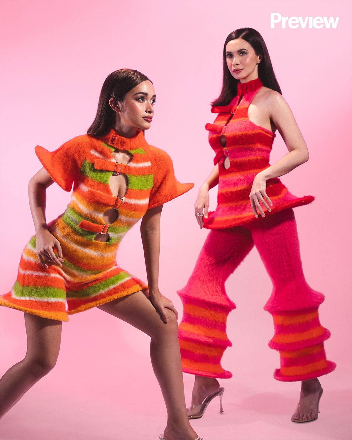 Sunshine and Angelina Cruz wear Andre Plaus