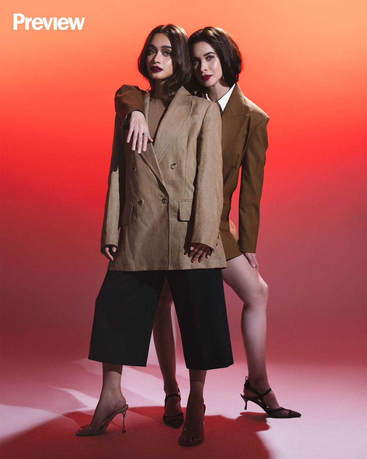 Sunshine and Angelina Cruz wear Max Mara.