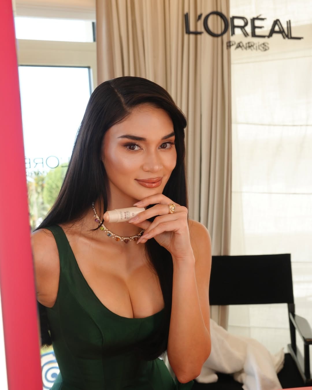 Pia gets glammed up for the Cannes 2025 red carpet with L'Oreal