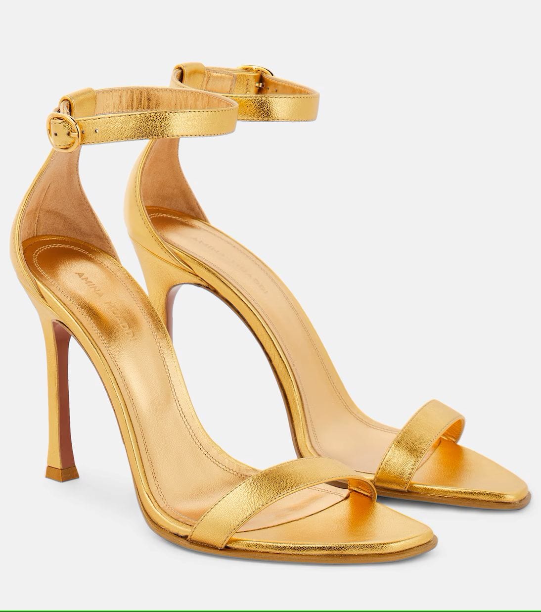 SHOP SIMILAR: Kim Metallic Leather Sandals, € 490 (approximatey P31,149.79), AMINA MUADDI, mytheresa.com