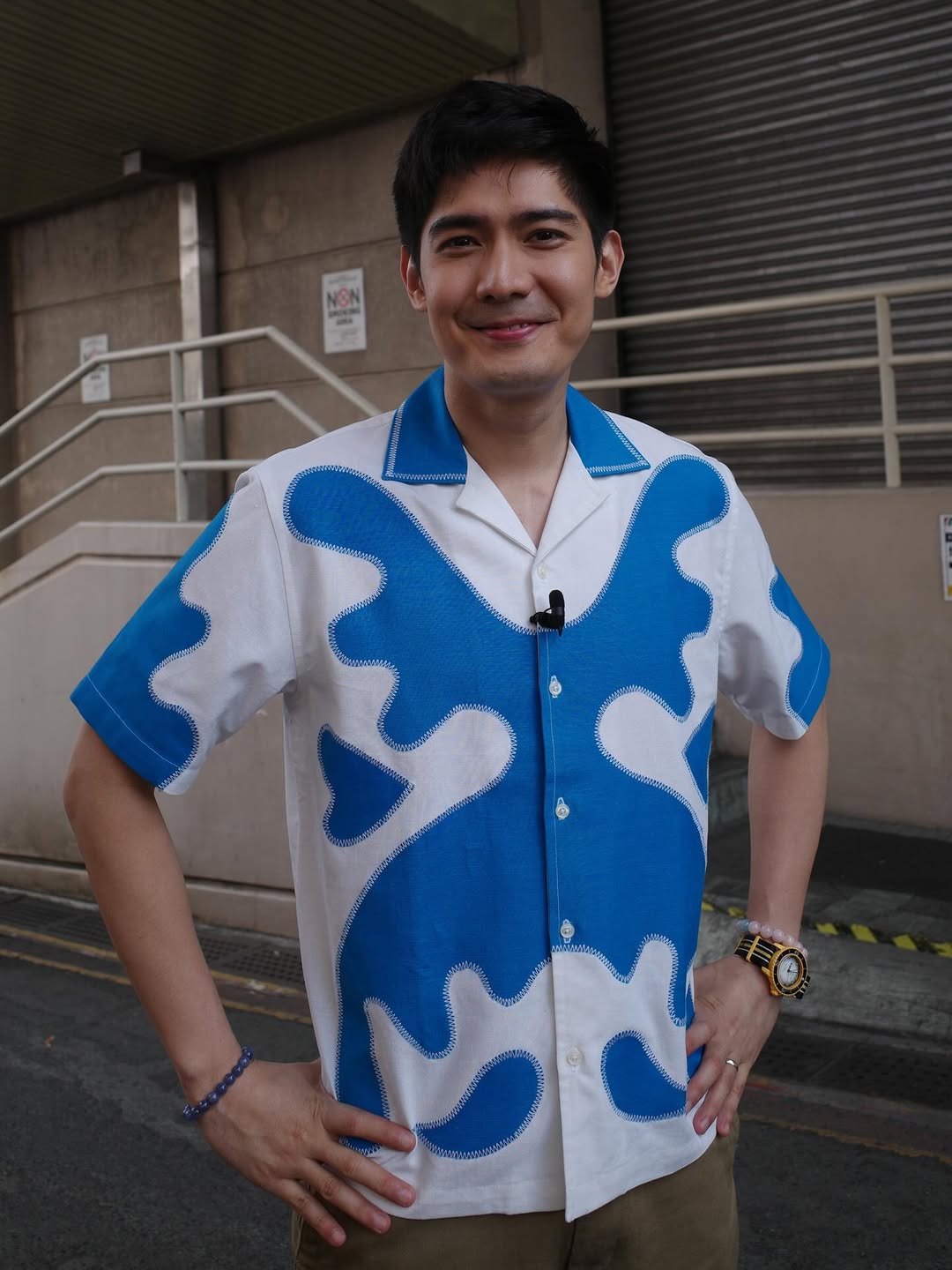 Robi Domingo wearing Filipino-made polos