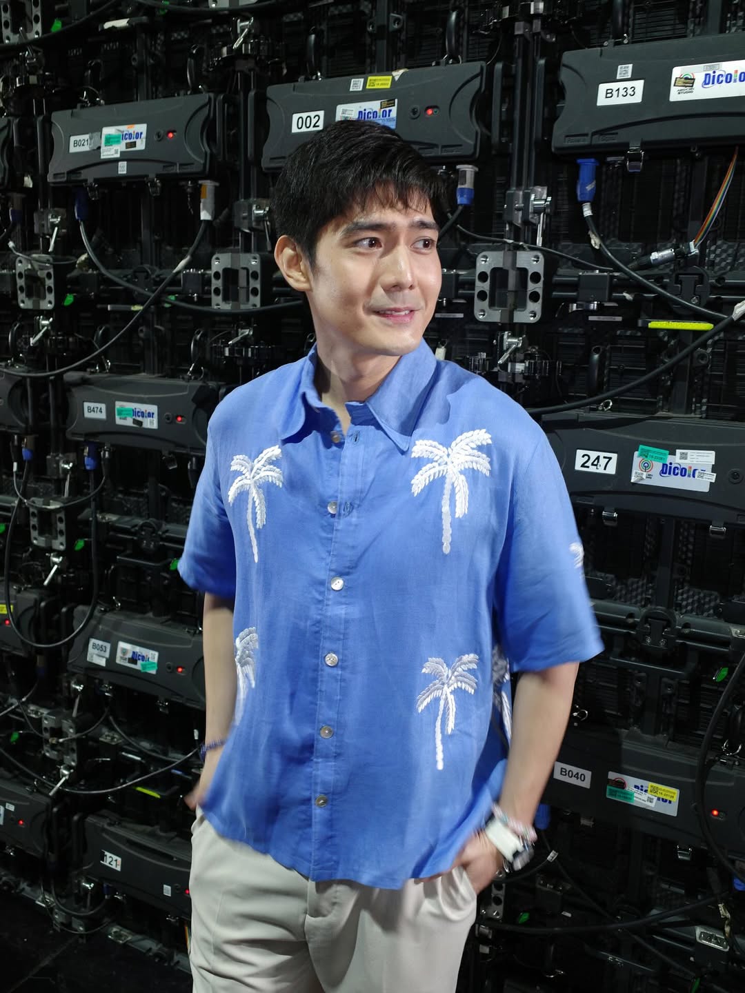 Robi Domingo wearing Filipino-made polos