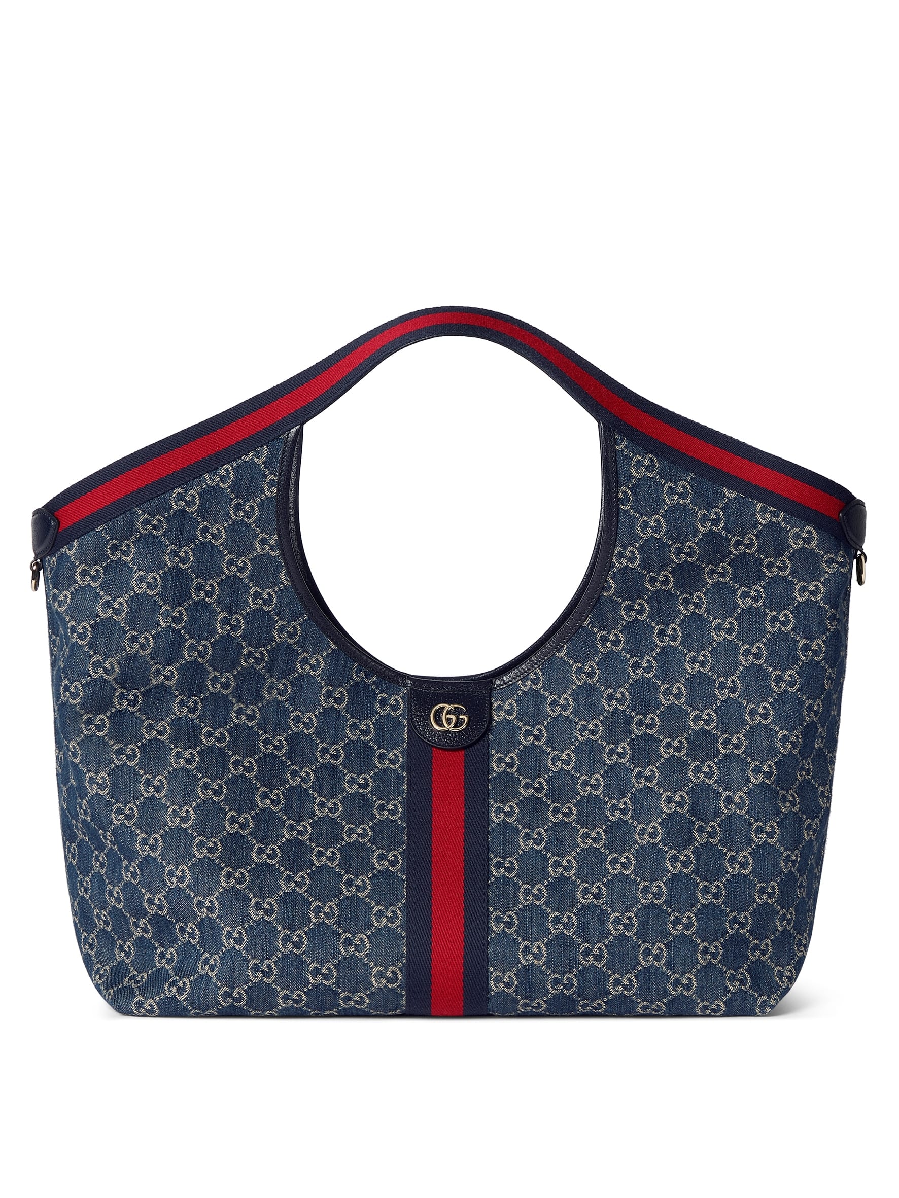 Gucci Giglio large tote bag in blue and white GG denim, P130,000, GUCCI
