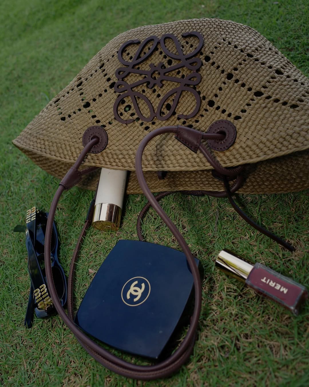 Mika Salamanca's Loewe anagram basket bag