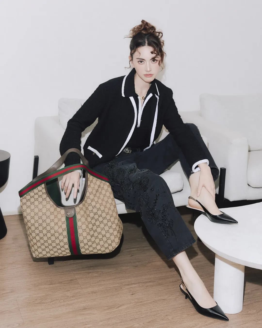 Davika Hoorne with the Gucci Giglio Bag