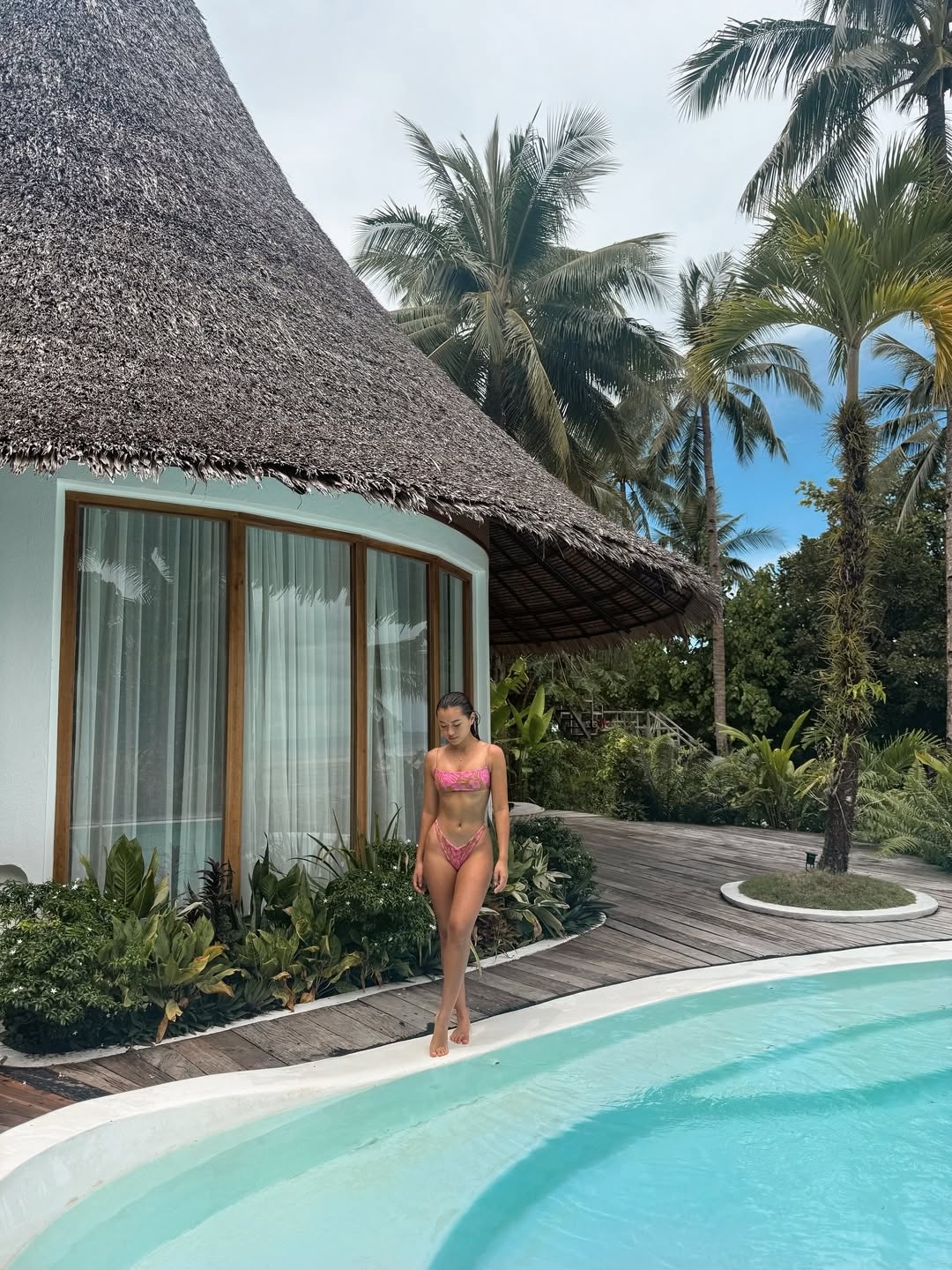 Nikki Huang wearing a red bikini in Siargao