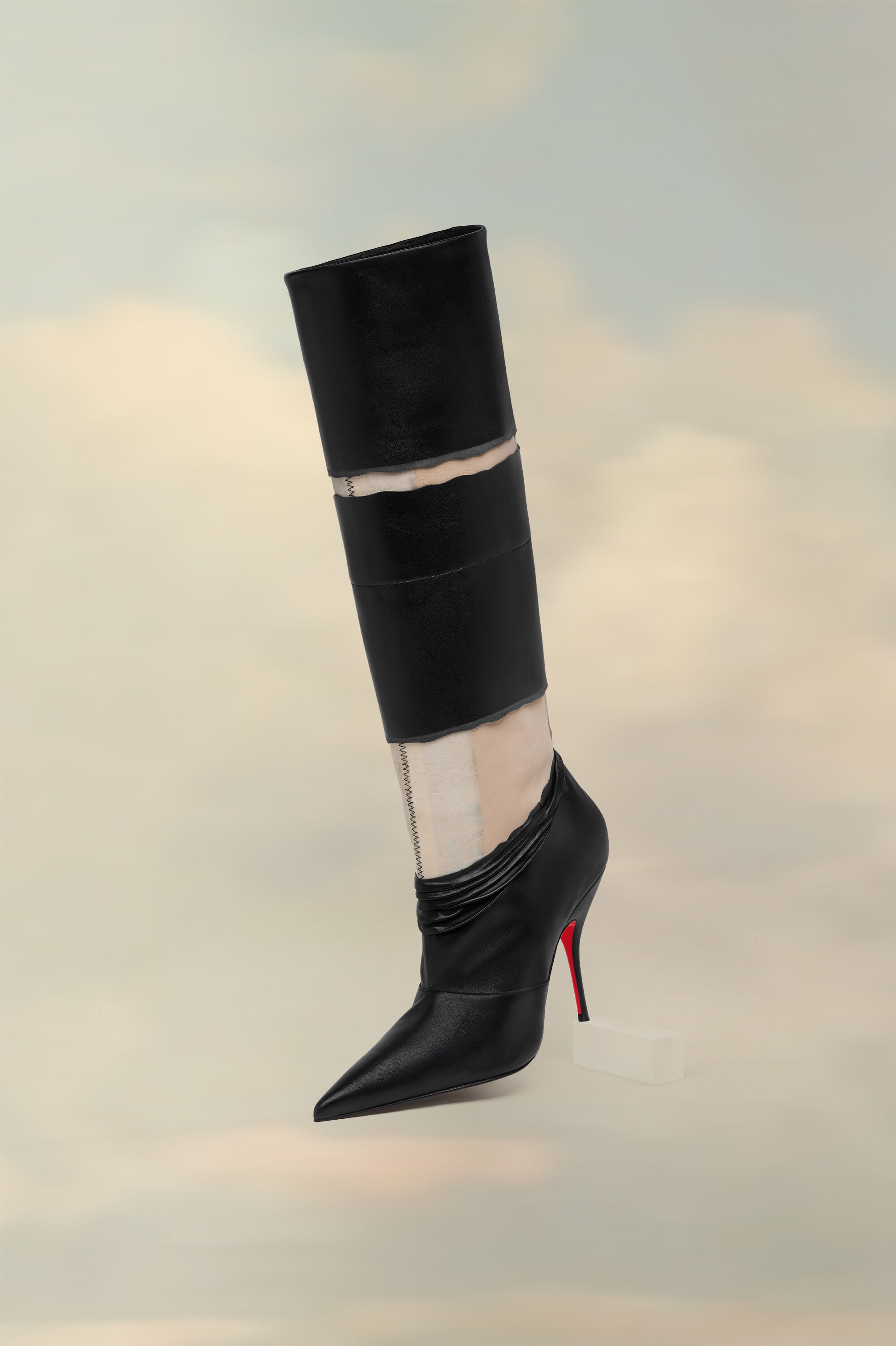 Xrismarteen - 100 mm Boots - Lamb nappa leather - Black, €1995 (approximately P133,625.10), CHRISTIAN LOUBOUTIN X MAISON MARGIELA, eu.christianlouboutin.com