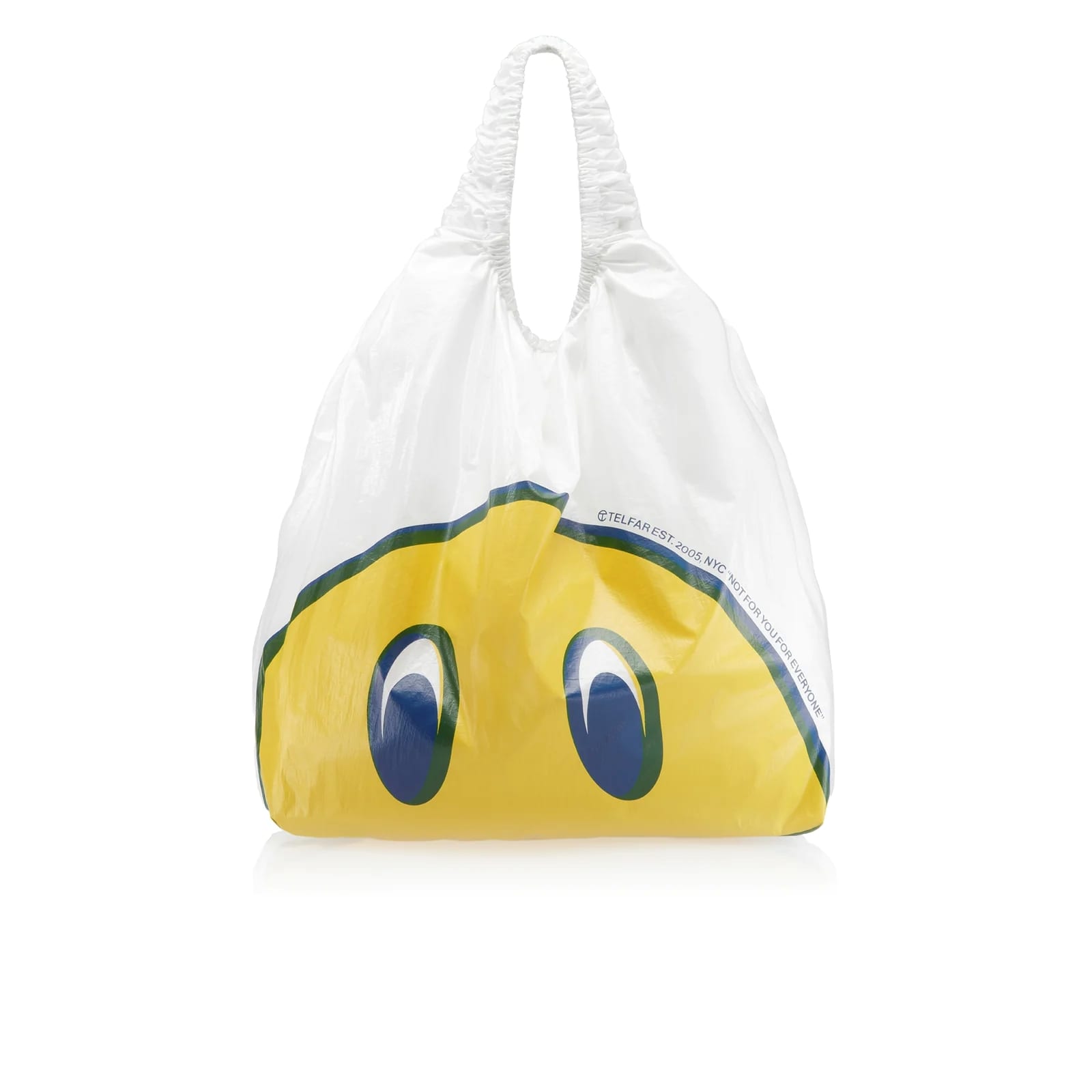 Jumbo Smiley Plastic Bag | White - Large, $195 (approximately P11,193.95), TELFAR, telfar.net