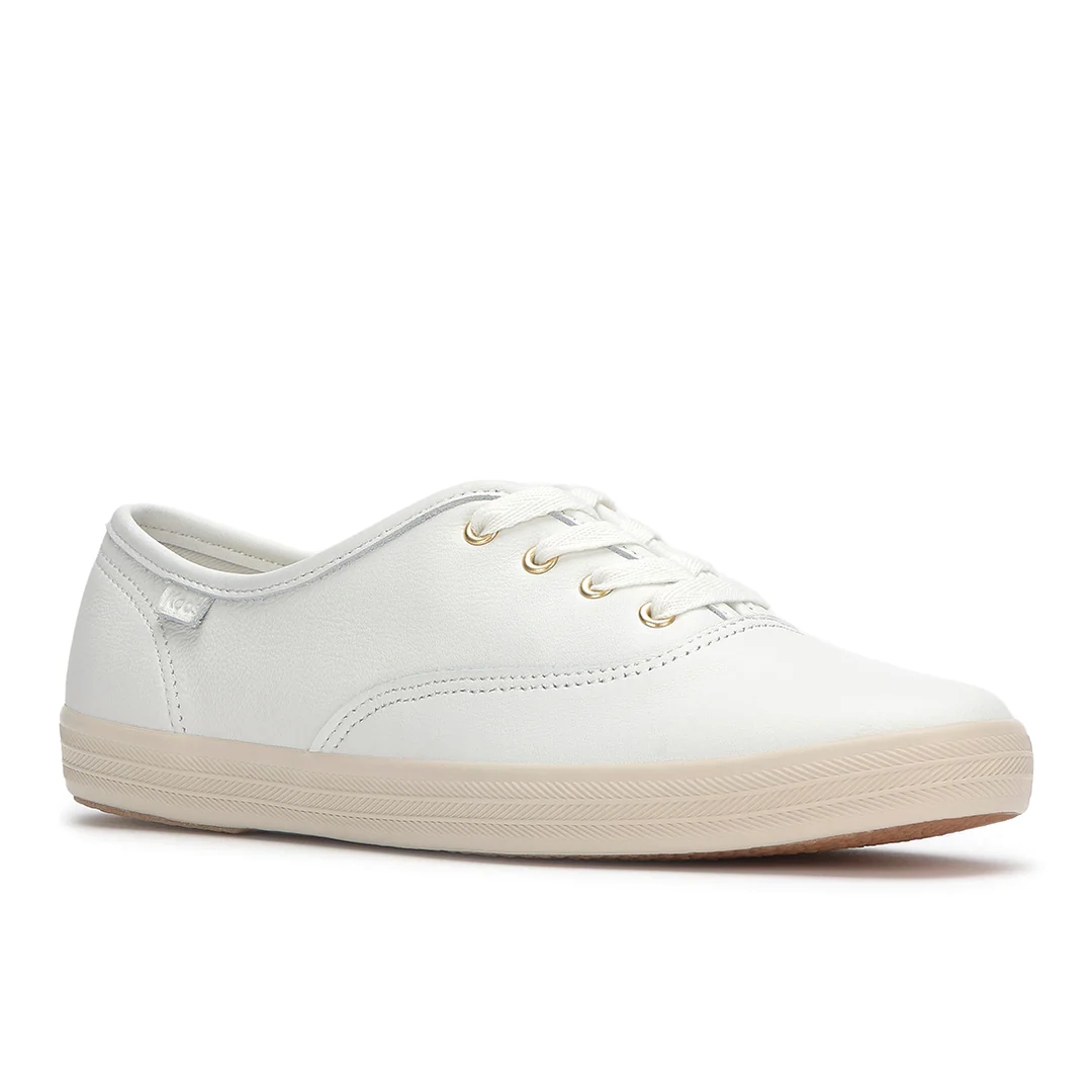 Womens Champion Leather Tone Off Foxing Sneaker Snow White, P3590, KEDS, keds.com.ph