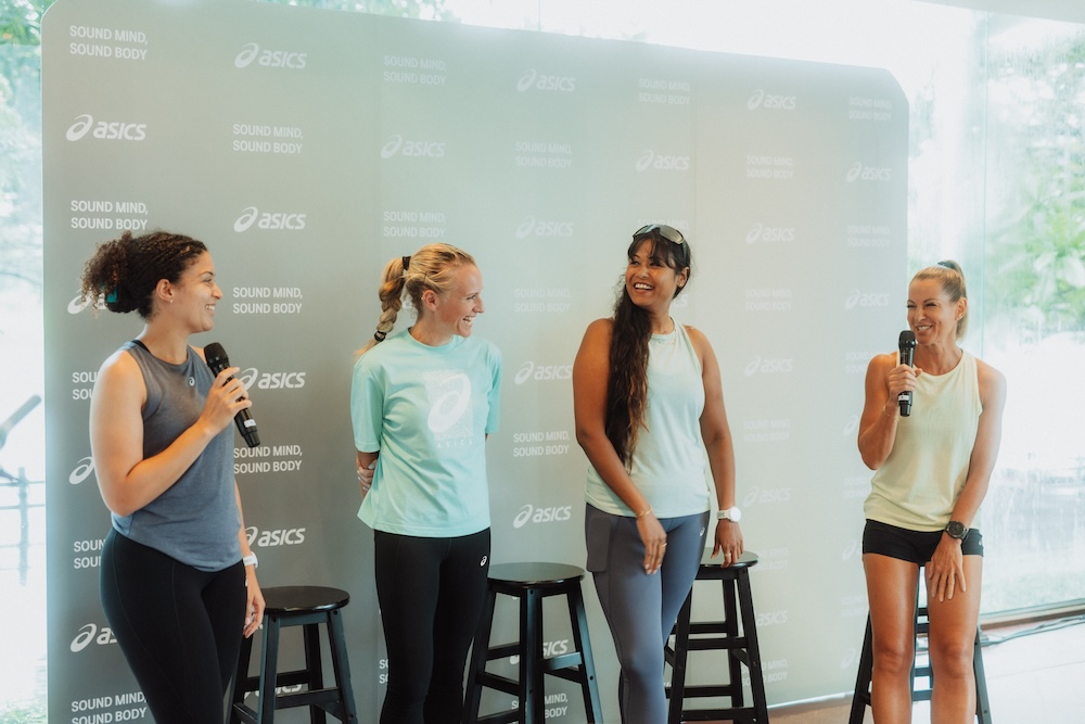 Asics FrontRunners Nina Ash, Ania Gabb, Praxy Preeti, and Asics Athlete Natalie Dau
