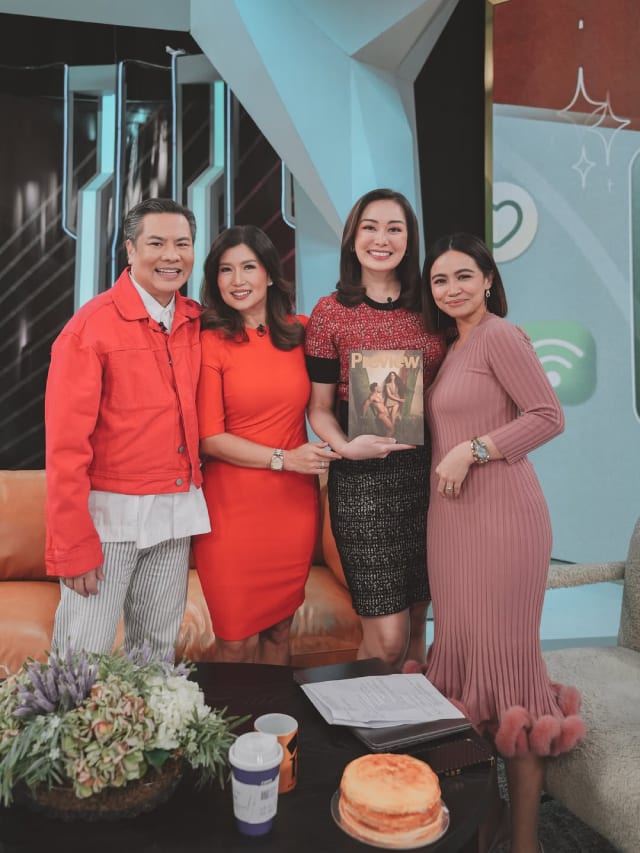 Preview EIC Marj Ramos-Clemente with BNC's The Daily Dish anchors Monique Tuzon, Ferdi Salvador, and Mai Rodriguez. PHOTO: Pau Guevarra