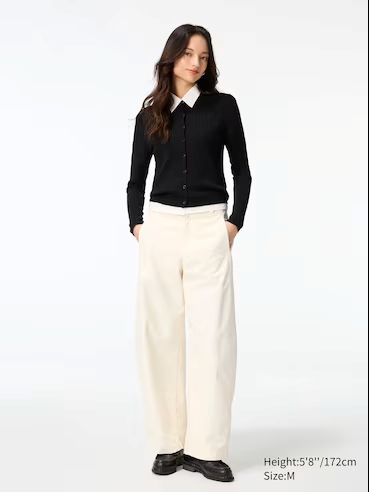 Jersey Barrel Leg Pants (available in off white, black, beige, olive, and navy), P1990, UNIQLO, uniqlo.com