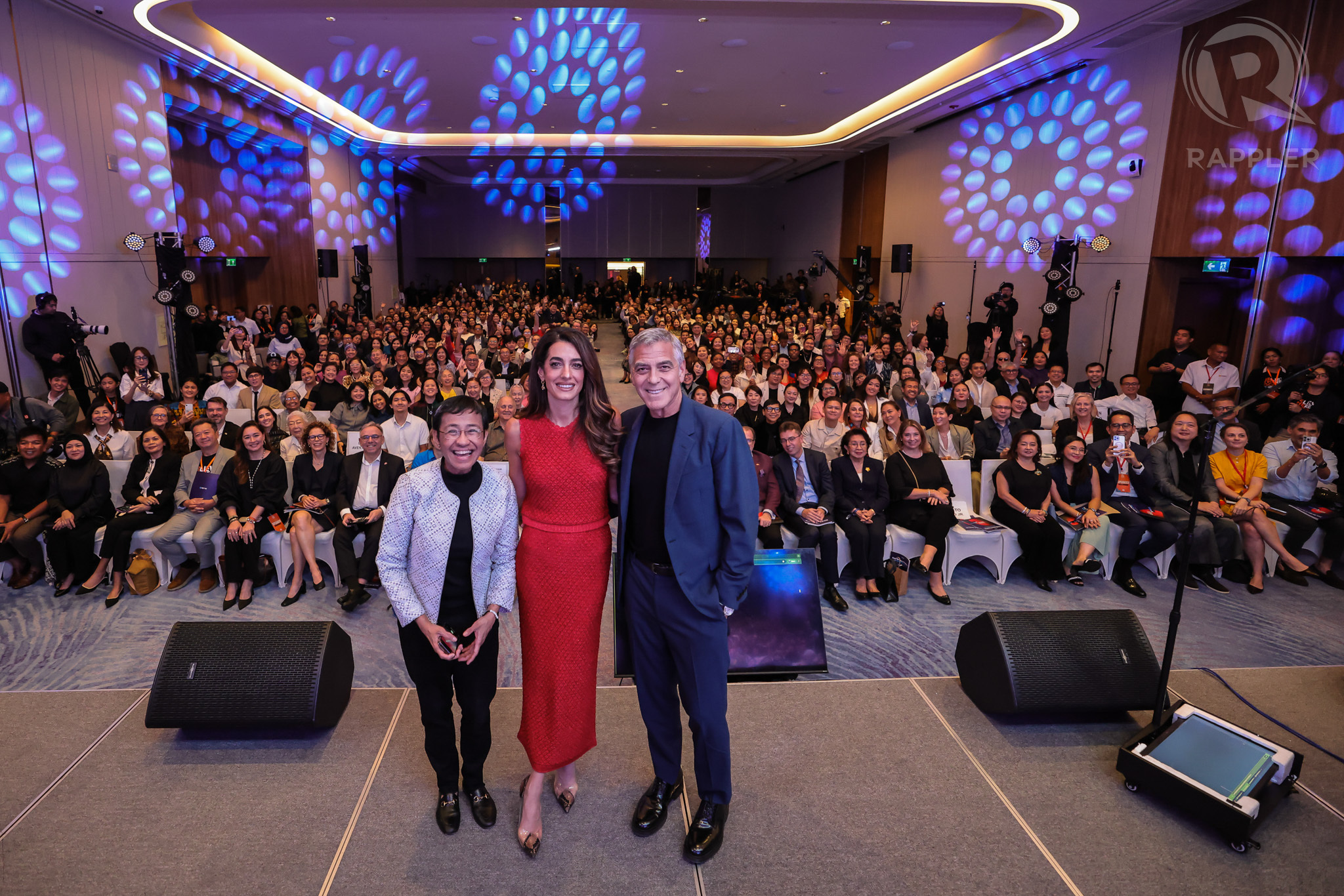 Maria Ressa, Amal Clooney, and George Clooney at the Rappler Social Good Summit 2026