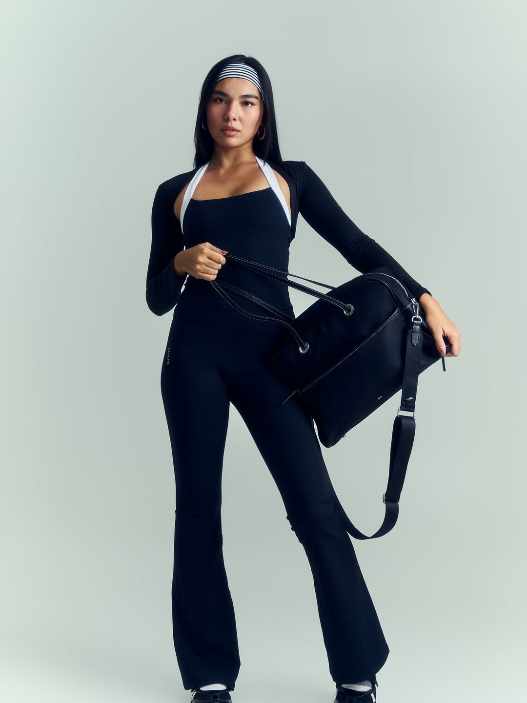 Tone Stride Tank Top - Black, P1,800, shapactive.shop. Tone Flared Leggings, P1,900, SHAPE ACTIVE, shapeactive.shop