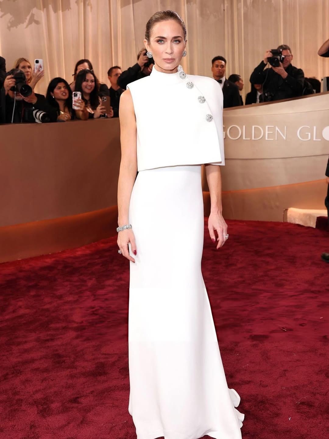 Emily Blunt in Louis Vuitton and Tiffany & Co.