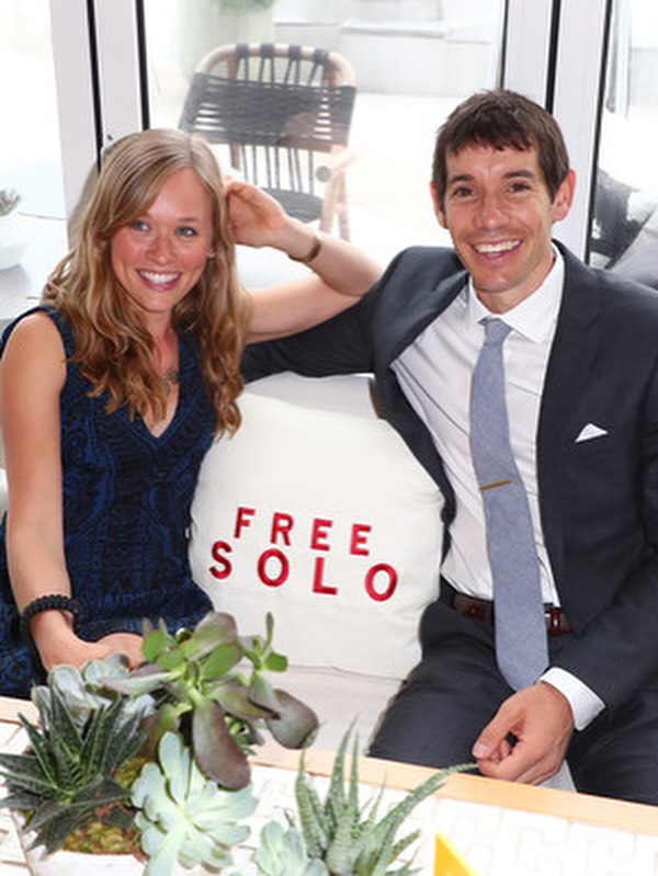 Alex and his wife at the premiere of Free Solo