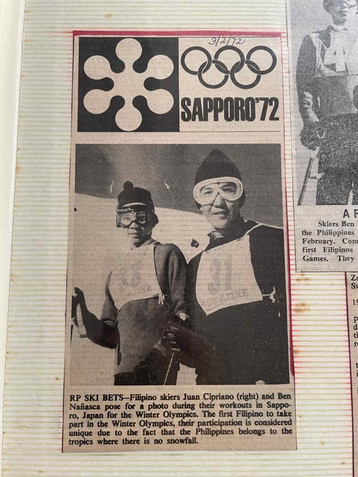 Sapporo 1972 Filipino Winter Olympians Ben Nanasca and Juan Cipriano