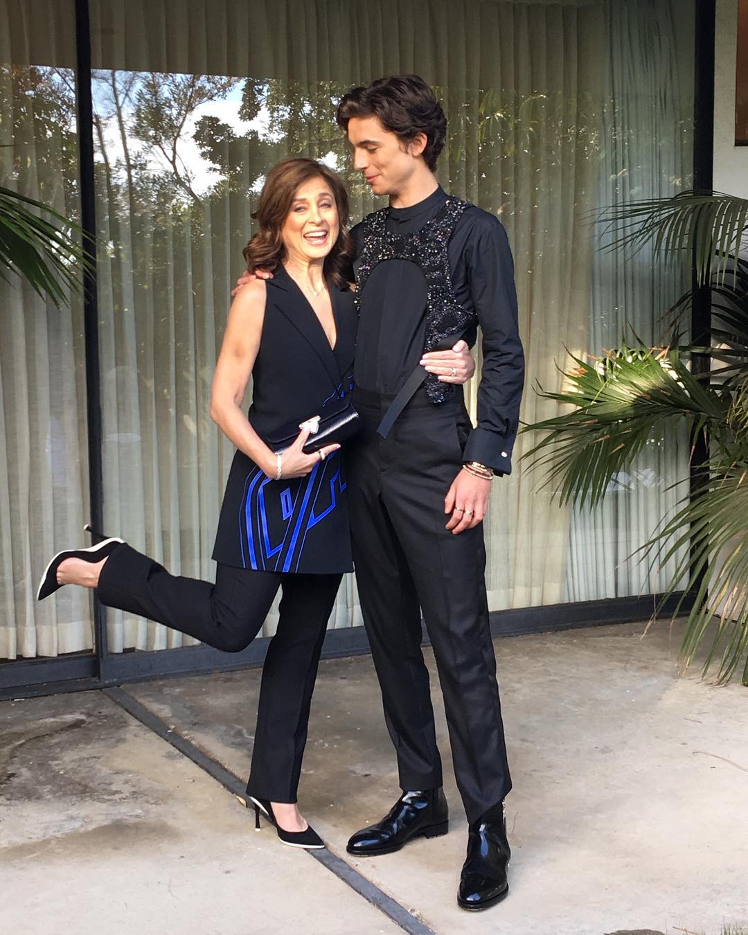 Timothée Chalamet with his mother, Nicole Flender, a former Broadway performer and trained ballet dancer