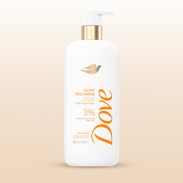 A photo of Dove Glow Recharge Serum Body Wash.