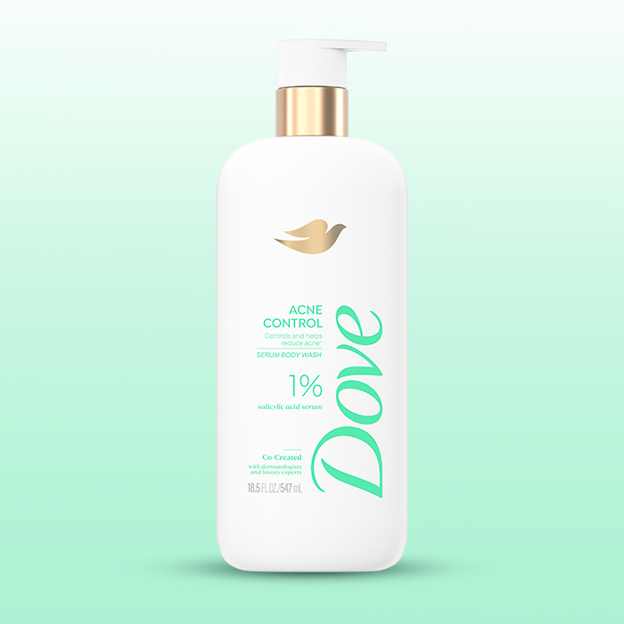 A photo of Dove Acne Control Serum Body Wash.