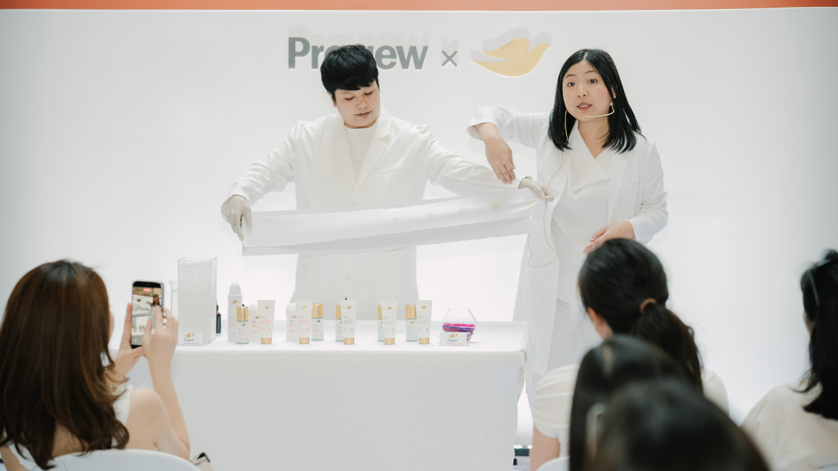 Bev Yao at the skincare science demo at the Dove Deo Serums World