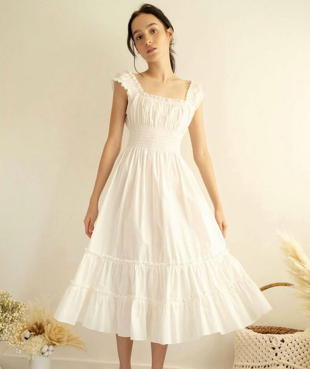 buy vintage dress Butterfly Vintage Dress in Cream