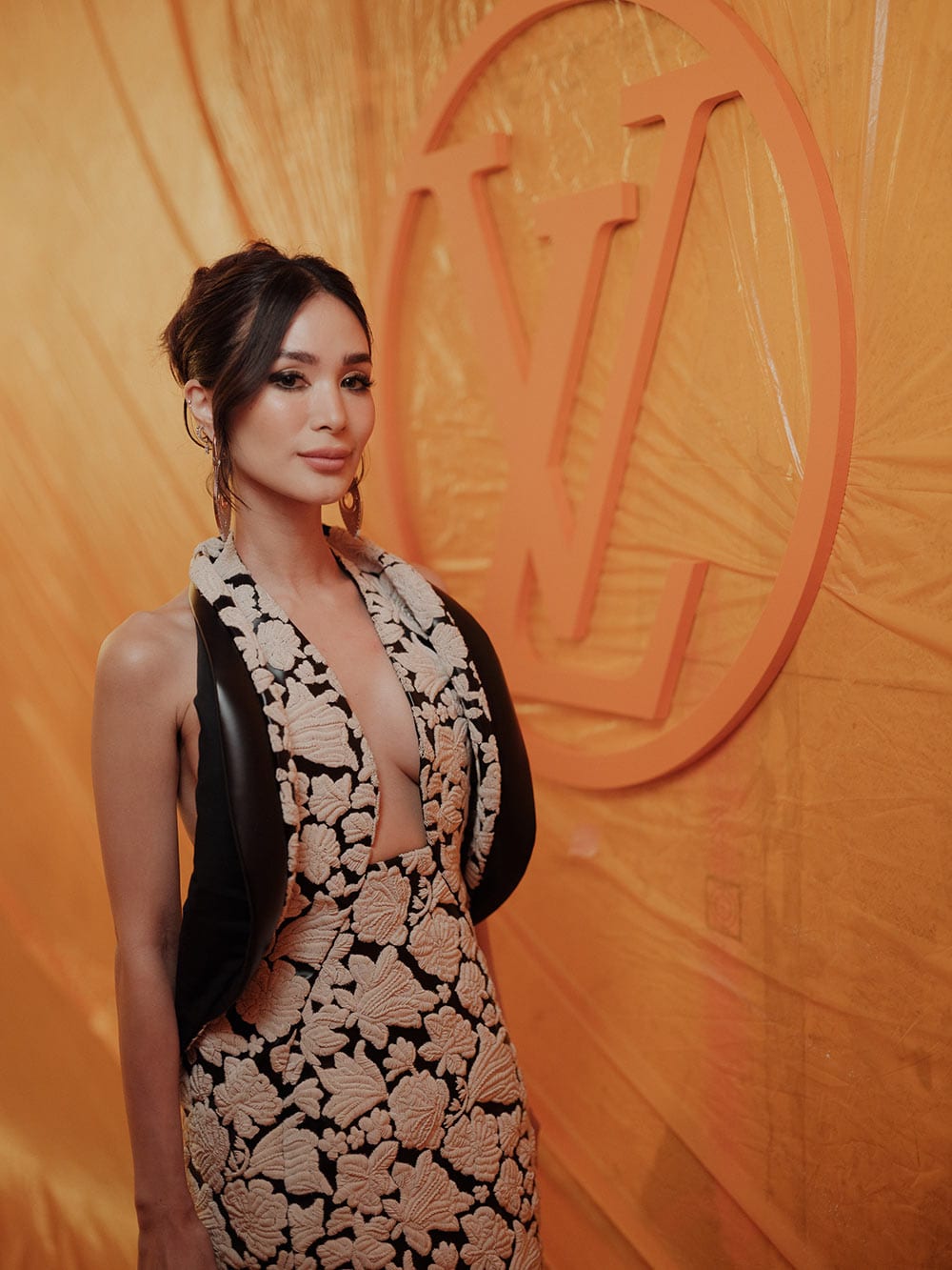 heart evangelista gold dress In Head-to-toe Louis Vuitton At Paris Fashion Week ruffles gowns