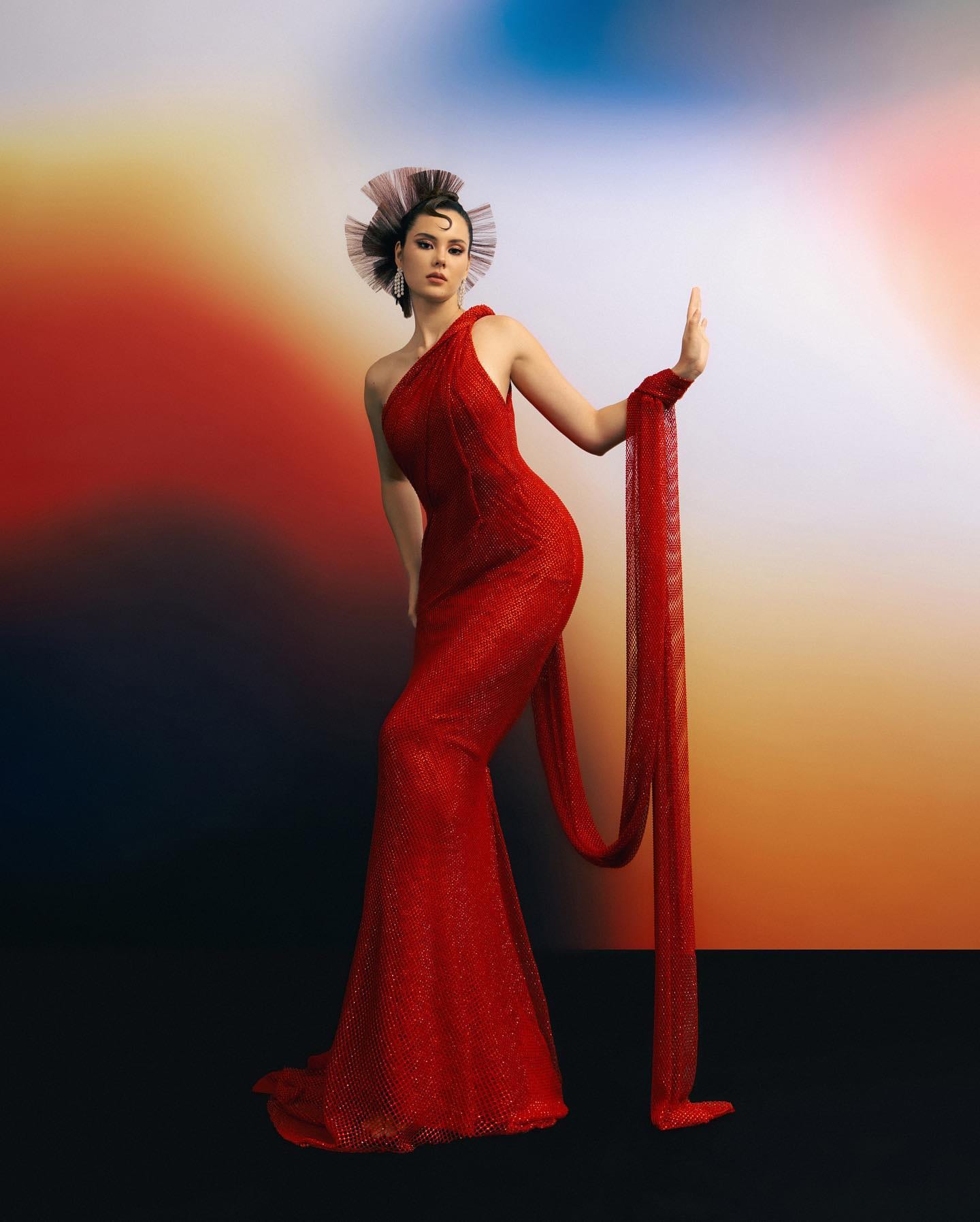 catriona grey red dress Look: All Of Gray's Miss Universe 2023 Looks catriona iron flame dress