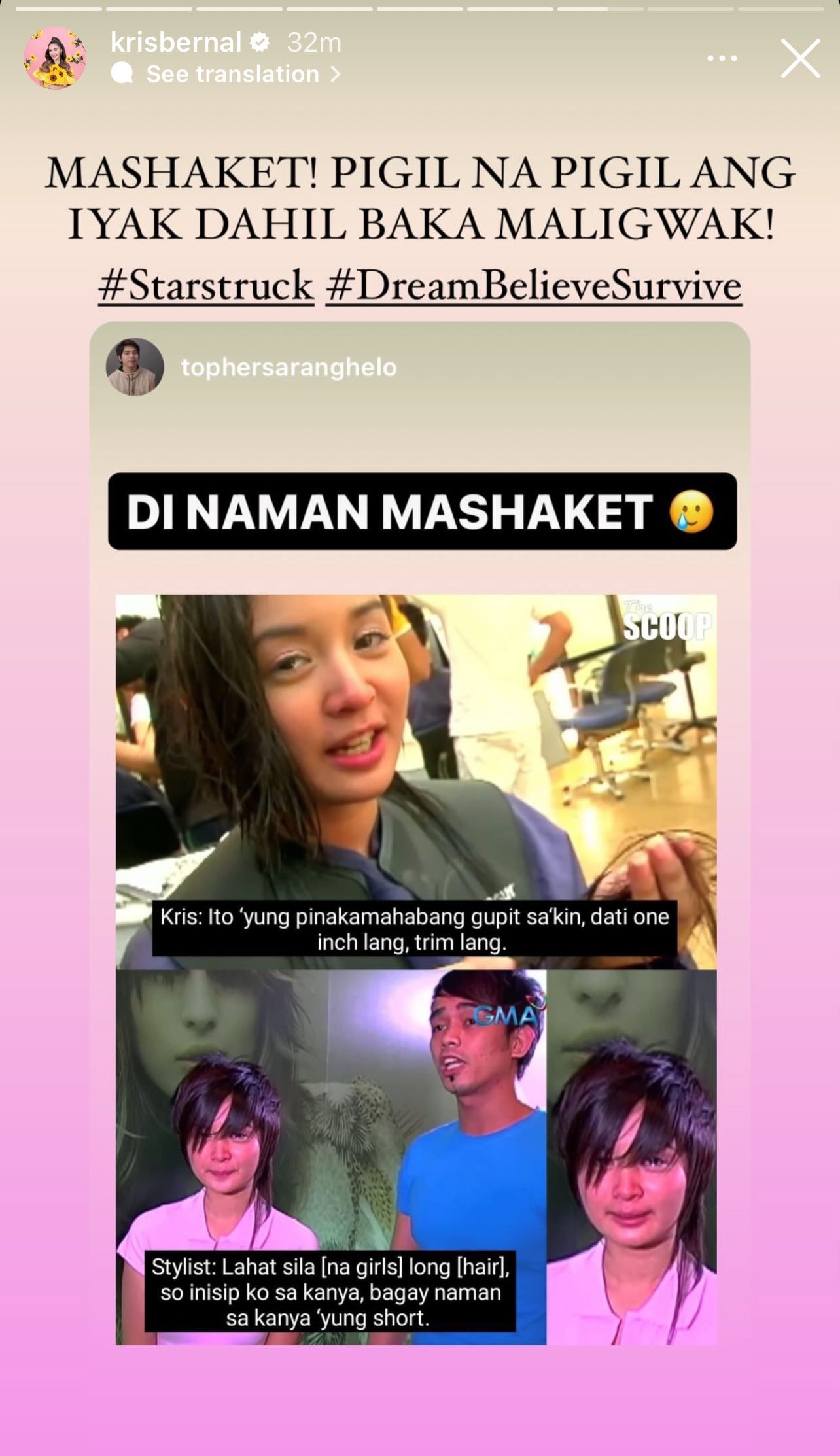 Kris Bernal Reacts To Her Viral Haircut Meme From Starstruck | Preview.ph