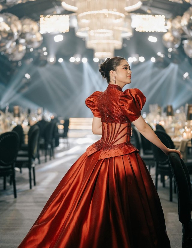 18th birthday red gown for debut