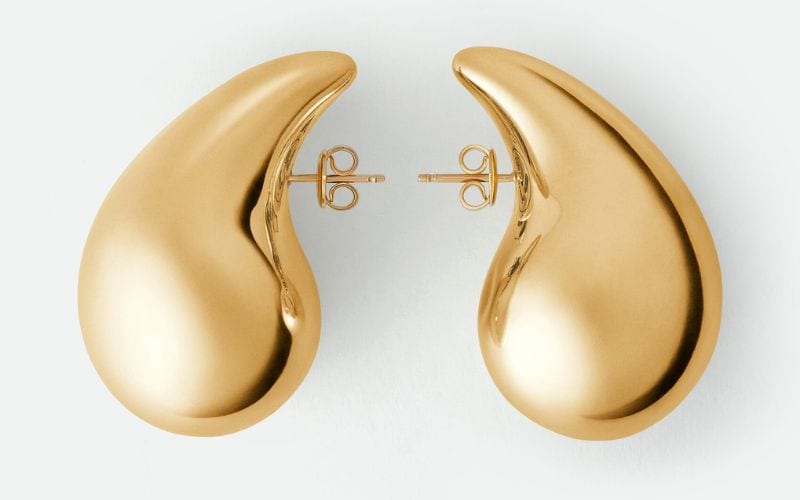 bottega veneta drop earrings large gold