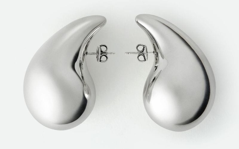 bottega veneta drop earrings large silver