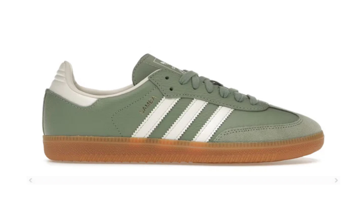 adidas samba og silver green sneakers