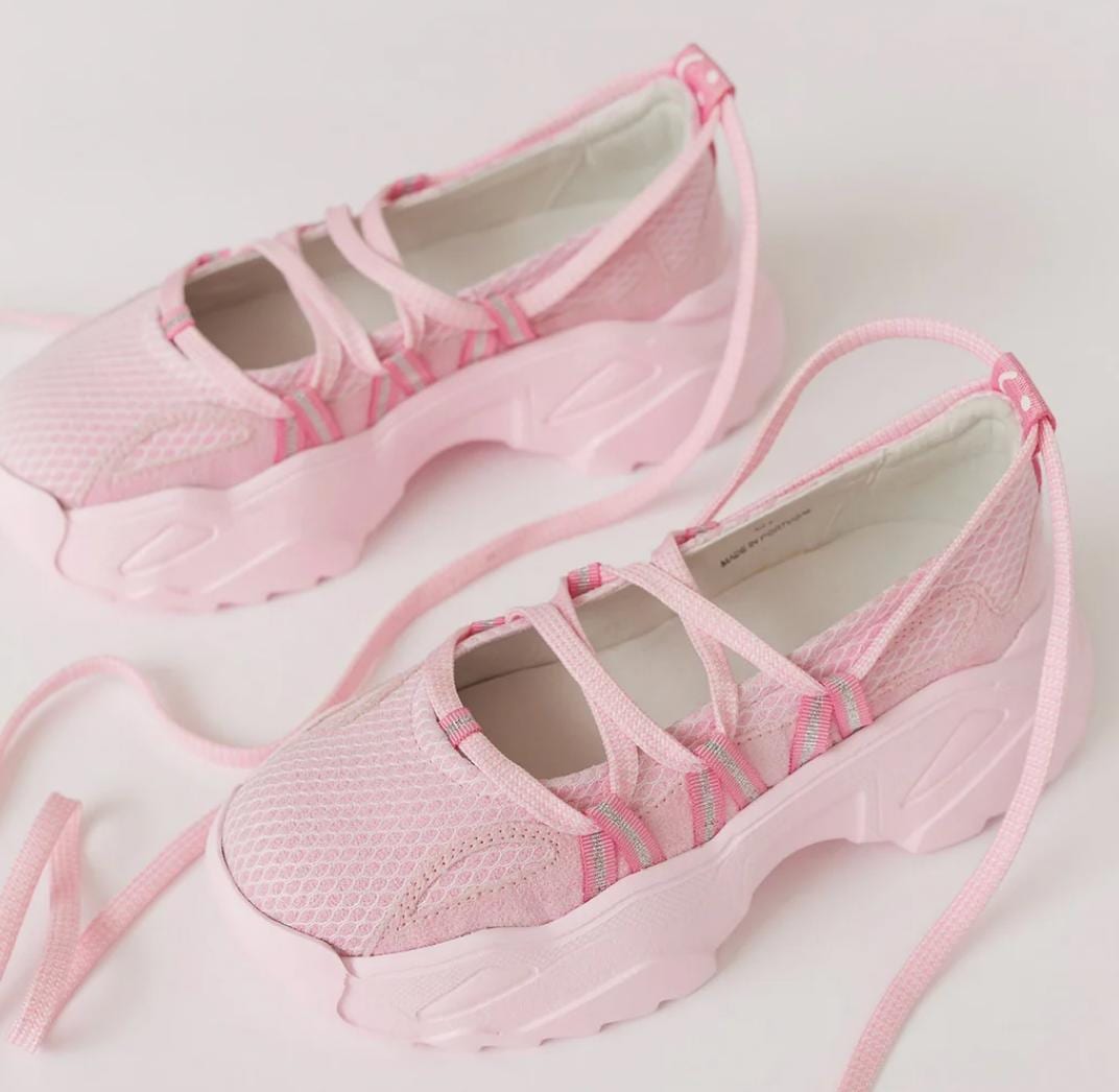 lazy oaf pink ballet sneaker