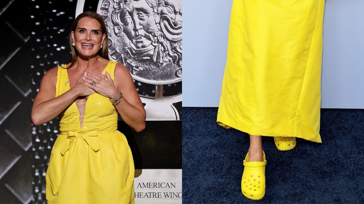 Brooke Shields Wears Monique Lhuillier With Crocs To Tony Awards 2024 Previewph 9618