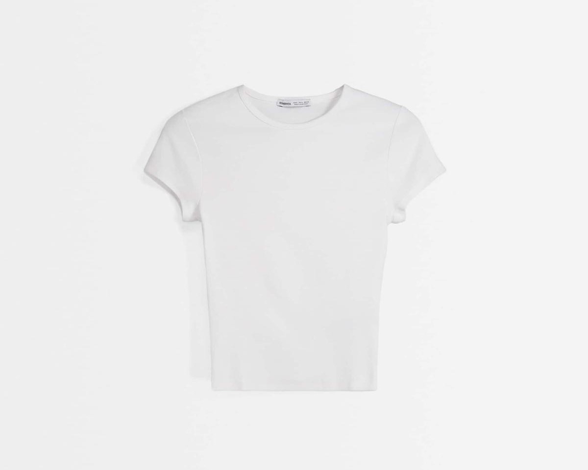 bershka puting t shirt