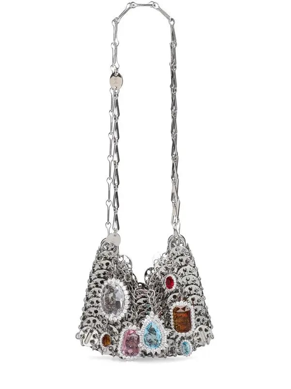 Paco Rabanne Nano 1969 Jeweled Shoulder Bag - Silver