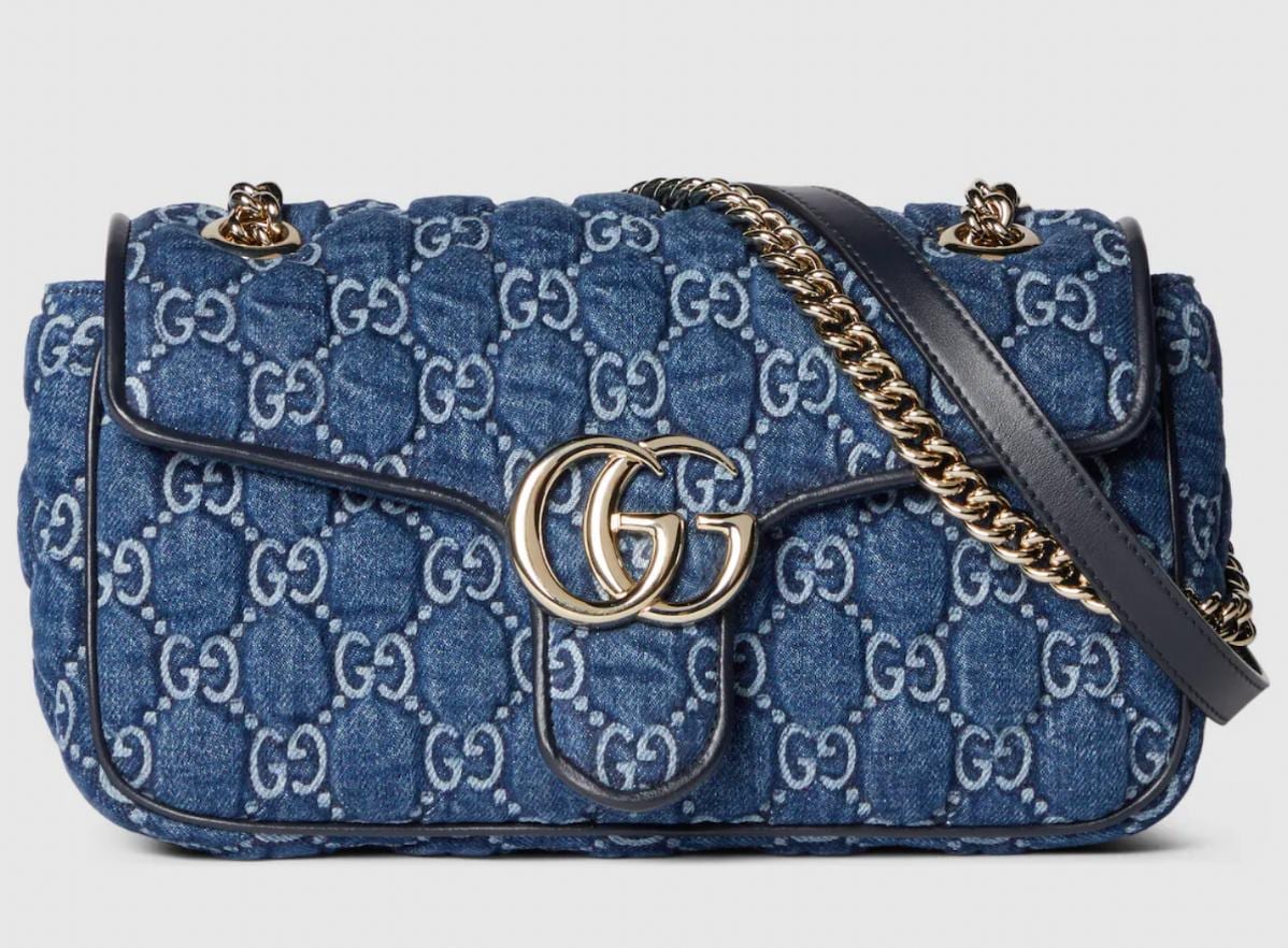 gucci gg marmont denim bag